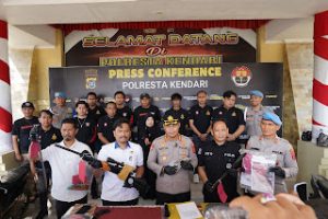 Polresta Kendari Ungkap Enam Kasus Pidana, Sajam hingga Senjata Api Rakitan