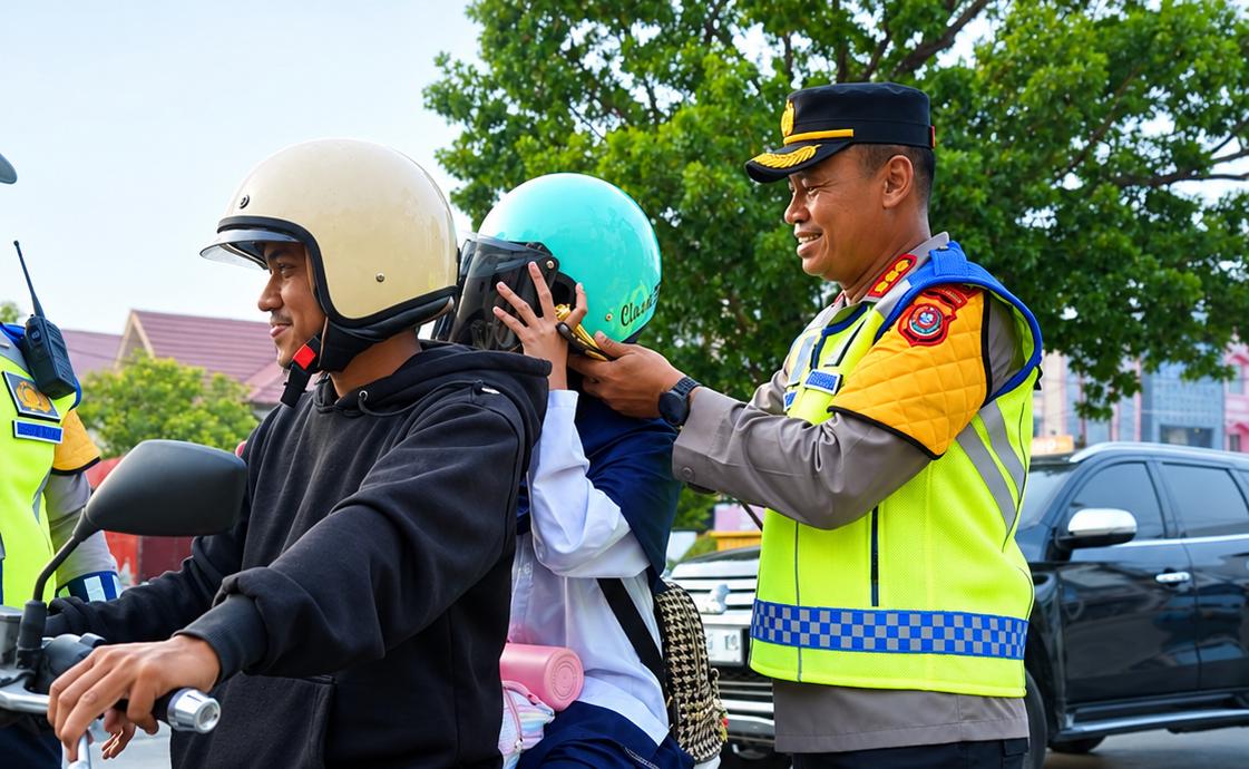 Kapolresta Kendari Turun Langsung Atur Lalu Lintas, Pastikan Aktivitas Masyarakat Berjalan Aman dan Lancar